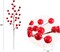 Set of 12: Artificial Red Berry Spray with Realistic Berries | 18-Inch | Indoor Use | Valentine's Day Gifts | Berry Picks | for Arrangements | Parties & Events | Home & Office Decor, Floral Home by Artificial Flowers